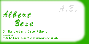 albert bese business card